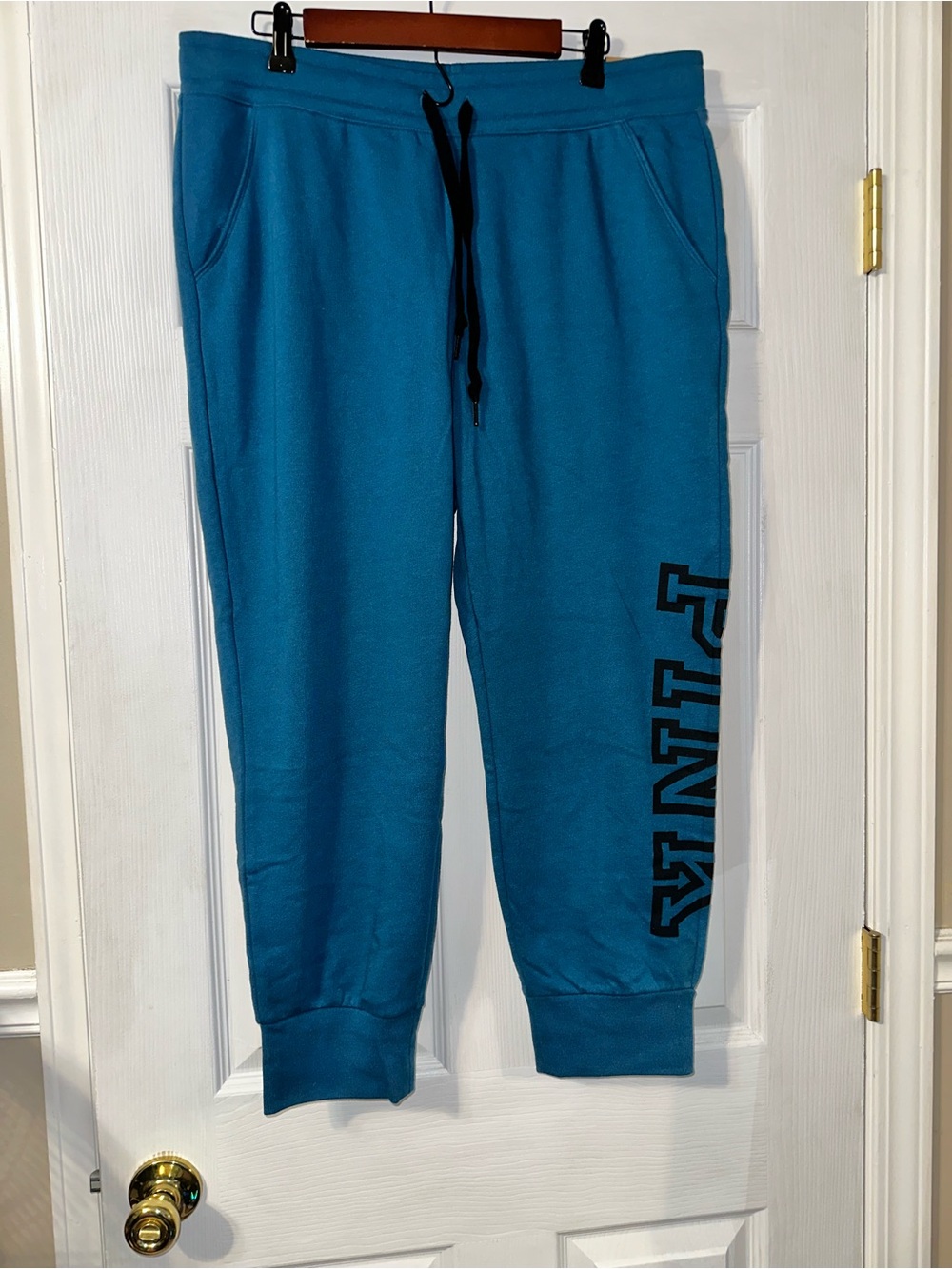 Teal Blue Jogger Sweatpants with Side Graphic